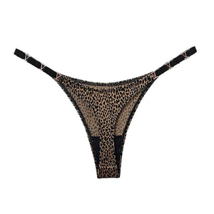 Satijnen string dames Luipaard / S Hips80-85cm / 1 st.