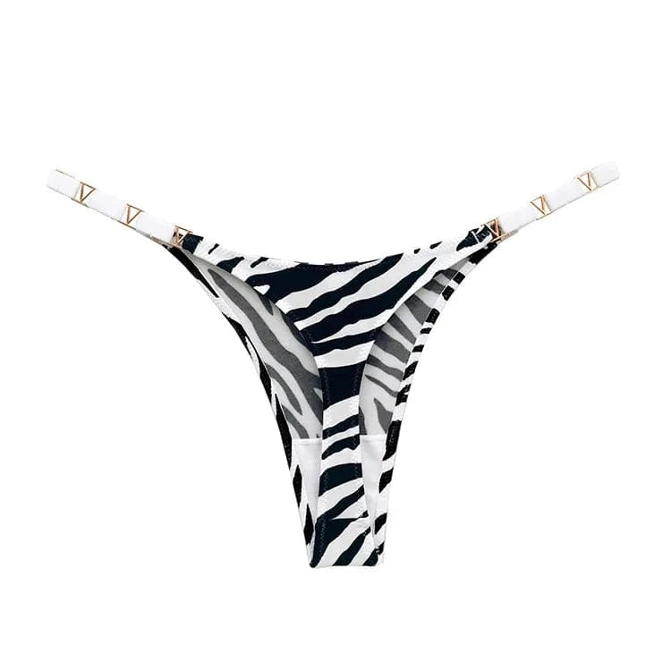 Satijnen string dames Zebra / S Hips80-85cm / 1 st.
