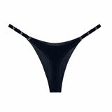 Satijnen string dames Zwart / S Hips80-85cm / 1 st.