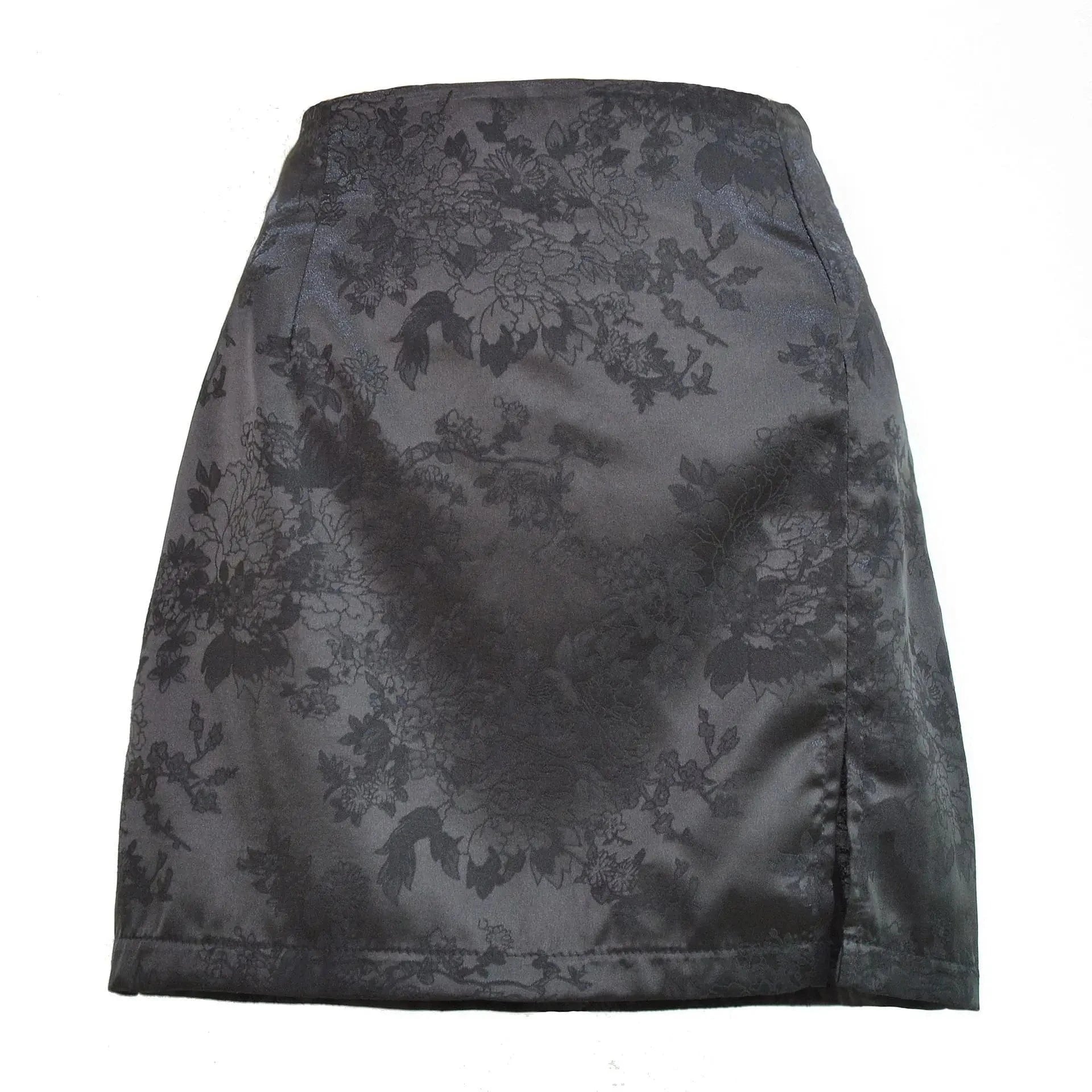 Sexy mini satijnen rok Zwart / S