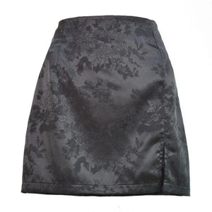 Sexy mini satijnen rok Zwart / S