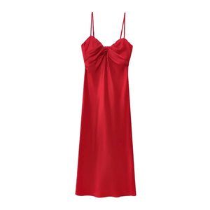 Sexy satijn rood jurk