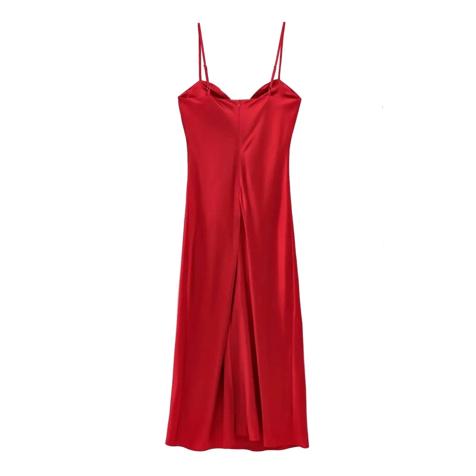 Sexy satijn rood jurk