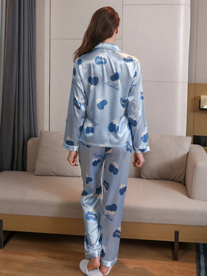 Slaap satijnen pyjama