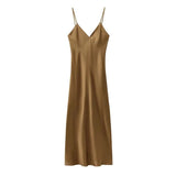 Slip jurk satijn Champagne / XS