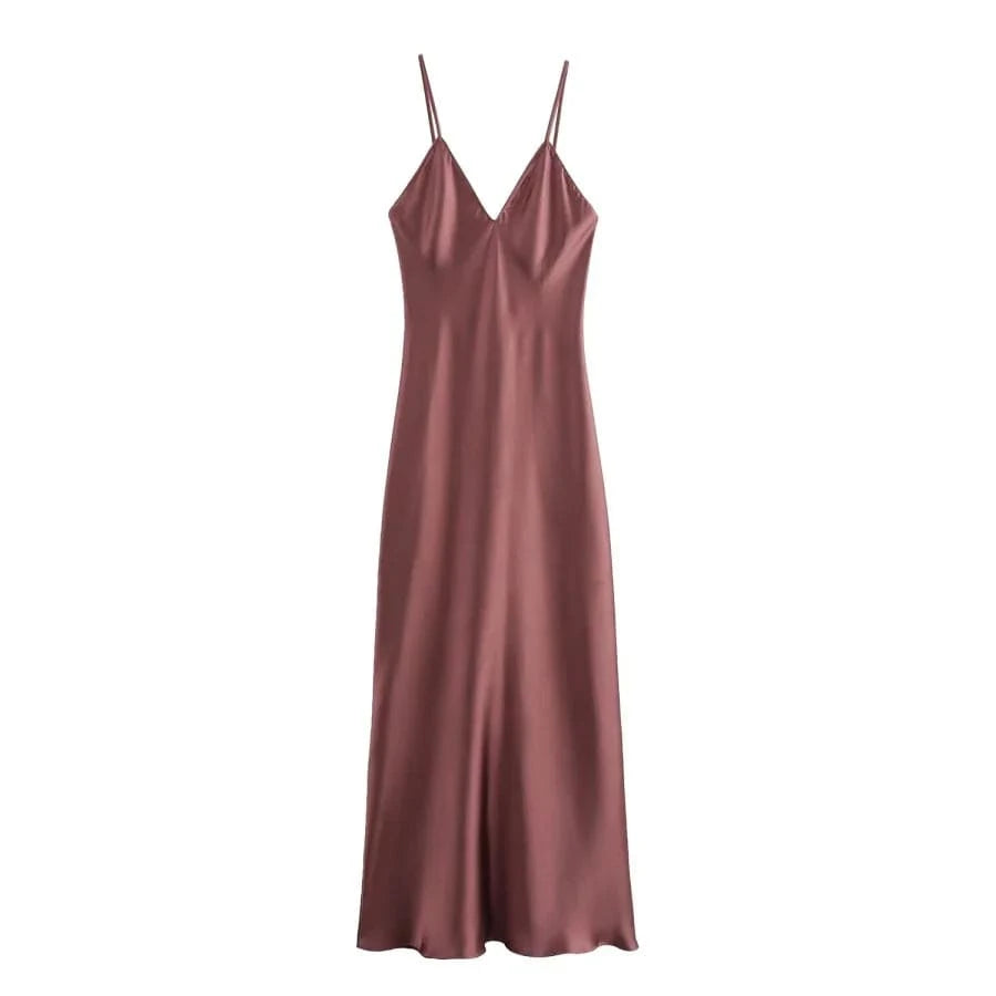 Slip jurk satijn Roze / XS