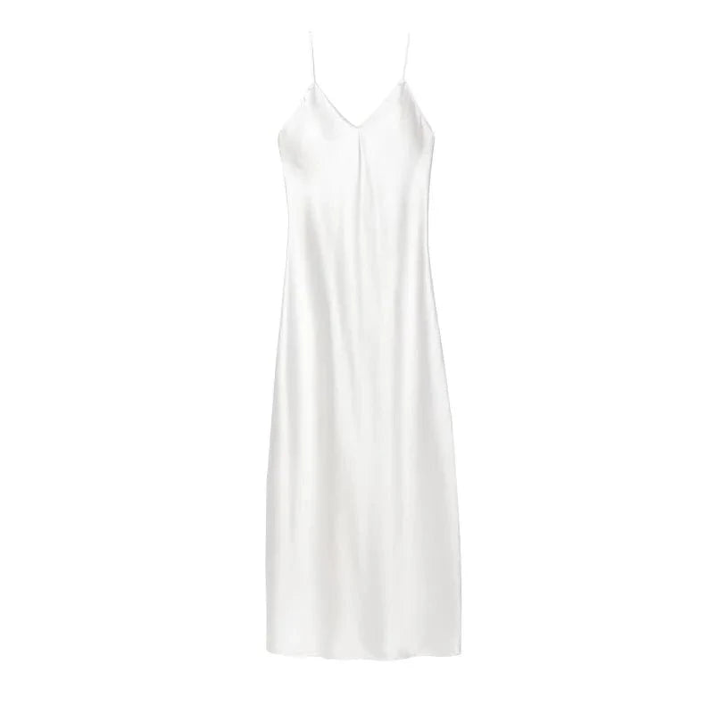 Slip jurk satijn Wit / XS