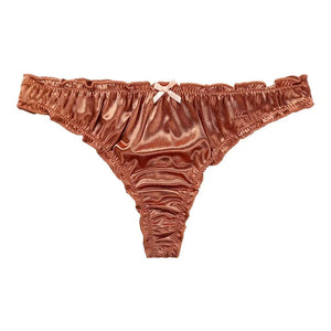 Tanga string satijn Bruin / S
