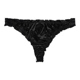 Tanga string satijn Zwart / S