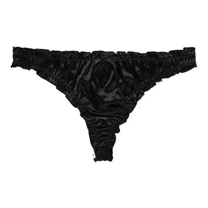 Tanga string satijn Zwart / S